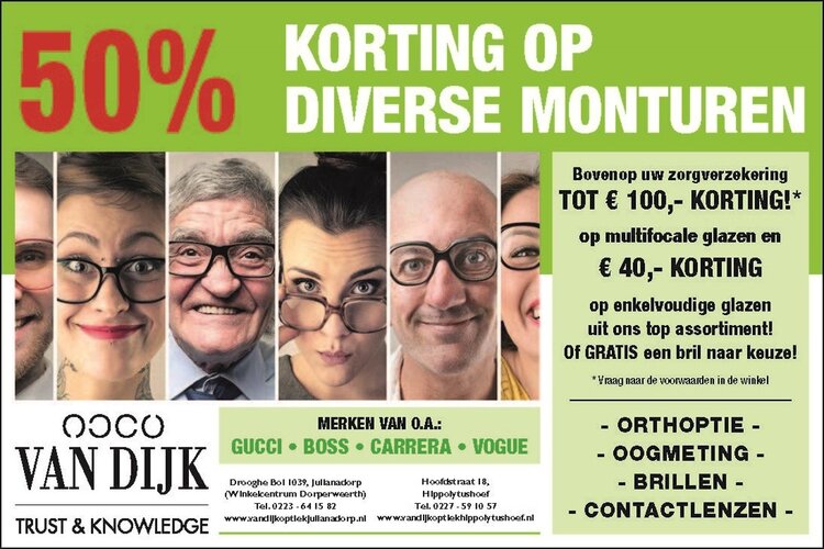 Ook in augustus zomerkorting bij Van Dijk Optiek