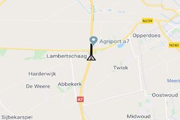 A7 in beide richtingen afgesloten bij Middenmeer door ongelukken na hagelbui