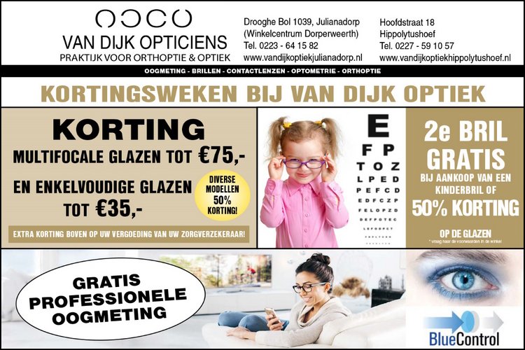 Kortingsweken bij Van Dijk Optiek