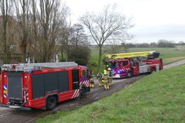 Schoorsteenbrand in stolpboerderij Wieringerwaard
