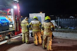 Tuinset in brand in tuin Wieringerwerf