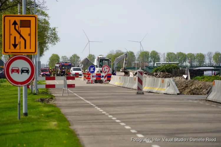 Gaslek in Middenmeer: transportleiding geraakt met werkzaamheden
