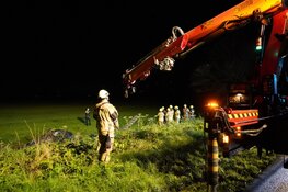 Auto te water langs N242 in Middenmeer