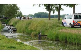 Auto belandt over de kop in sloot in Barsingerhorn