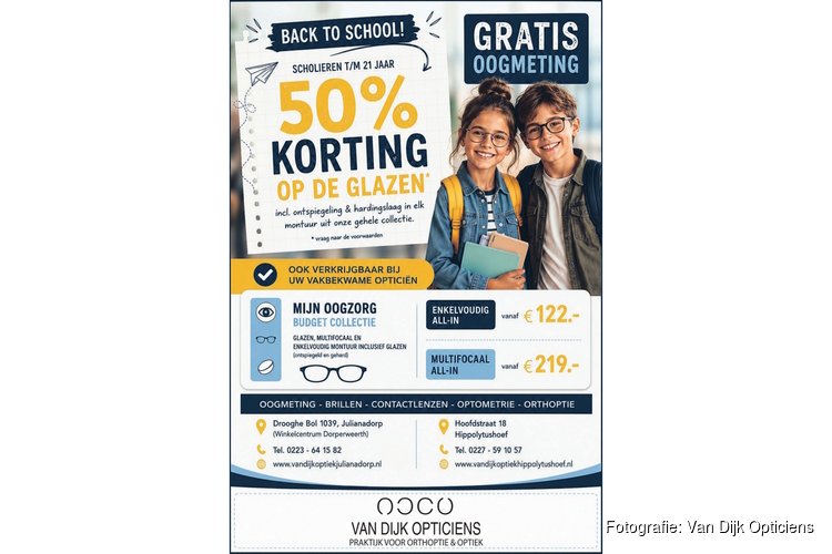 Back to school bij Van Dijk Opticiens