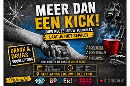 ‘Meer dan een Kick’  - een avond vol kennis, (h)erkenning en hulp over alcohol- en drugsgebruik