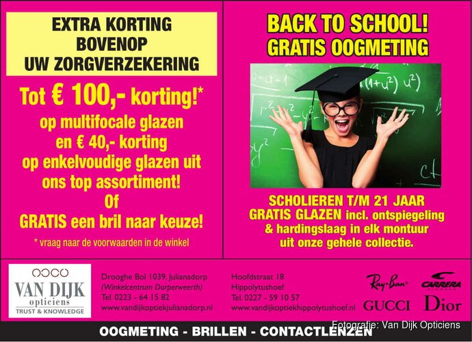 Extra korting bovenop uw zorgverzekering bij Van Dijk Opticiens